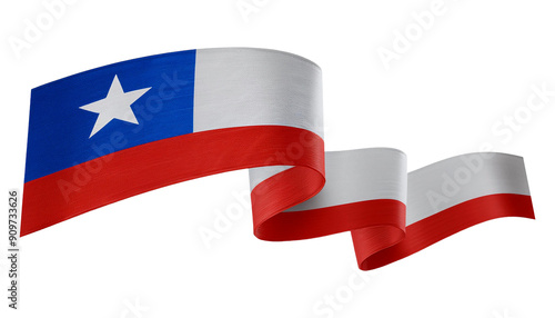 3d render of chile flag flying