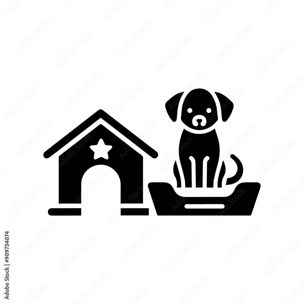 Pets glyph solid icon clip art flat design Pets glyph solid icon clip art flat design