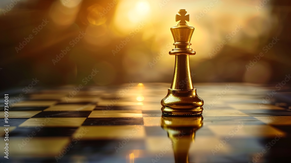 Concept of leadership golden king chess on the board Concept of leadership golden king chess on the board