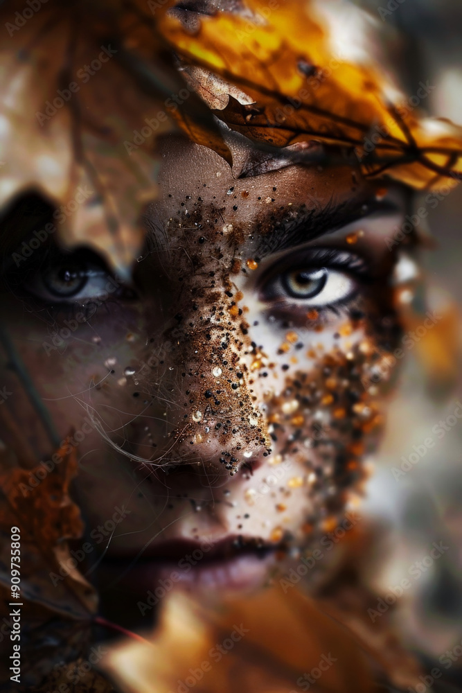 Obraz premium Person Formed by Autumnal Environment