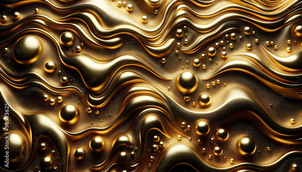 a mesmerizing scene of liquid gold flowing in undulating waves. a mesmerizing scene of liquid gold flowing in undulating waves.