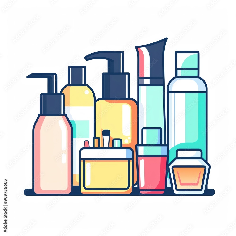 A simple vector icon illustration depicting a group of travel items with ample copy space at center for a website isolated on a white background A simple vector icon illustration depicting a group of travel items with ample copy space at center for a website isolated on a white background