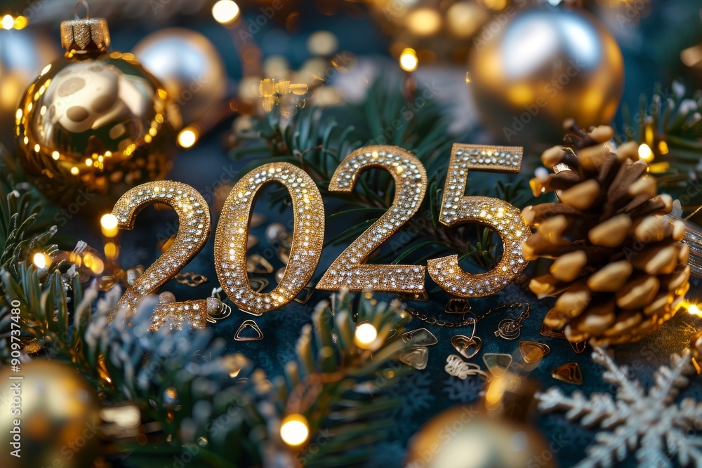2025 gold jewel numbers, new year gemstones, diamond greeting card, gem celebrate banner 2025 gold jewel numbers, new year gemstones, diamond greeting card, gem celebrate banner