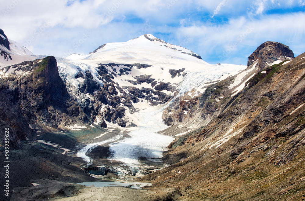 View of Grossglockner, Austria's highest mountain peak. Below is the Pasterze Glacier. Photo taken from Kaiser-Franz-Josefs-Höhe, which is accesible via Großglockner Hochalpenstraße View of Grossglockner, Austria's highest mountain peak. Below is the Pasterze Glacier. Photo taken from Kaiser-Franz-Josefs-Höhe, which is accesible via Großglockner Hochalpenstraße