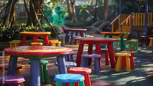 Wallpaper Mural Games tables at children park Torontodigital.ca