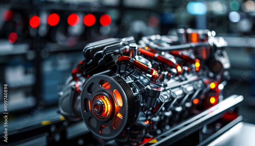 Assessing engine as part of routine maintenance, detailed and precise Assessing engine as part of routine maintenance, detailed and precise