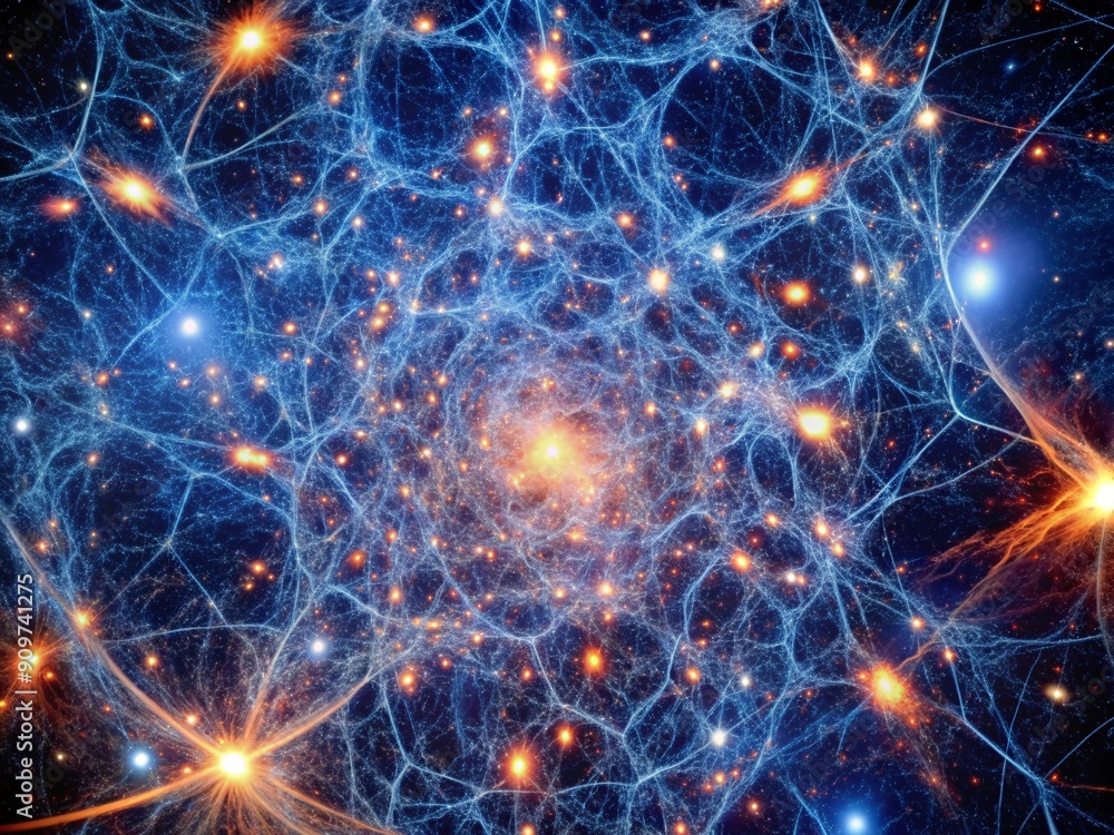 Dark matter structures form the invisible cosmic web. Dark matter structures form the invisible cosmic web.