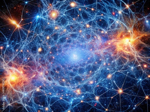 Dark matter structures form the invisible cosmic web.