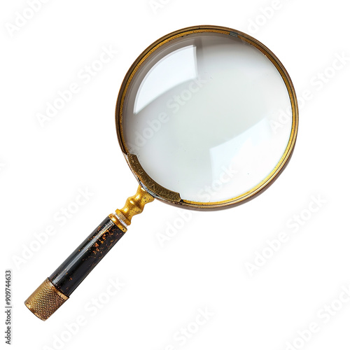 magnifying glass on transparent background, clipping path, png, 