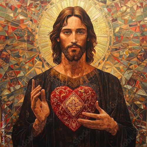 painting of the sacred heart of Jesus Christ