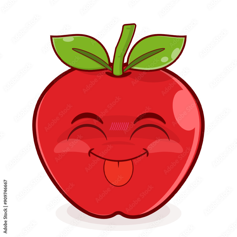 apple playful face cartoon cute apple playful face cartoon cute