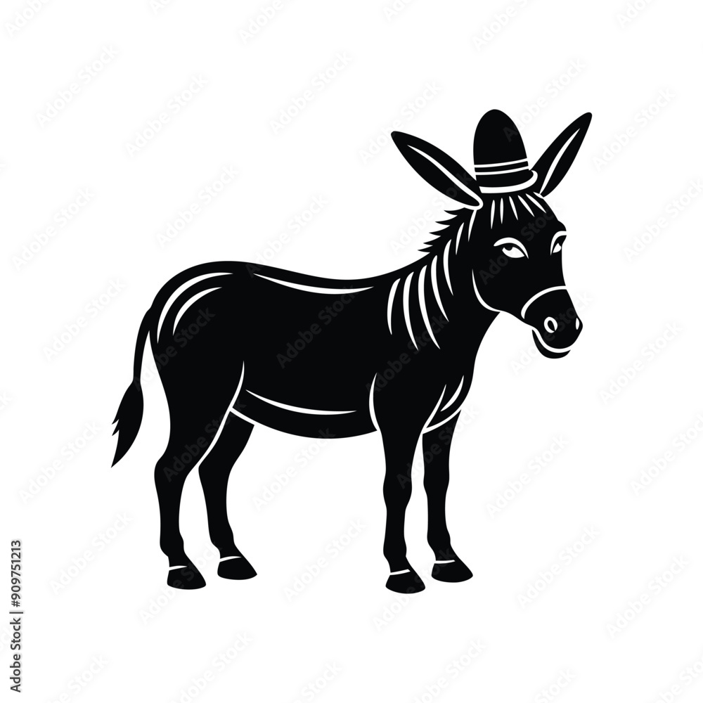donkey with hat silhouette
donkey with hat silhouette