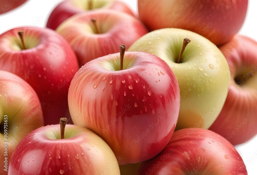 Apple isolated on white background, full depth of field, ai Apple isolated on white background, full depth of field, ai