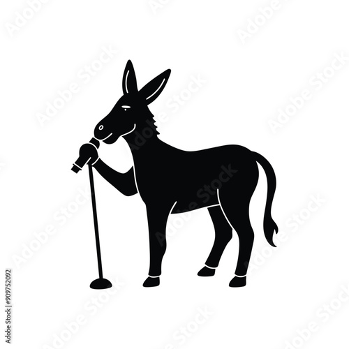 donkey singer silhouette
