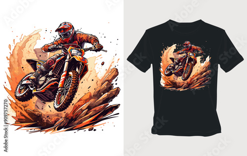 Motocross Rider T-Shirt Design