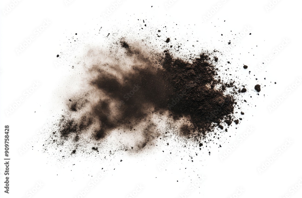 Spice flying on white, black pepper scattered on ground, clipping path. Spice flying on white, black pepper scattered on ground, clipping path.