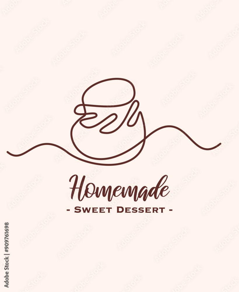 Continuous One line Drawing of pastry products, desserts. Food menu design template, logo. Hand drawn sketch vector illustration. Continuous One line Drawing of pastry products, desserts. Food menu design template, logo. Hand drawn sketch vector illustration.