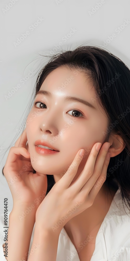 Portrait of a Young Asian Woman with Long Black Hair Portrait of a Young Asian Woman with Long Black Hair
