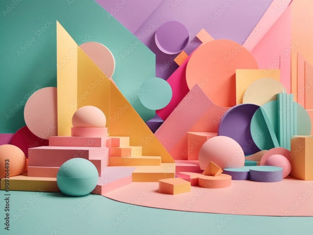 Pastel colorful geometric elements abstract backgrou 0 Pastel colorful geometric elements abstract backgrou 0