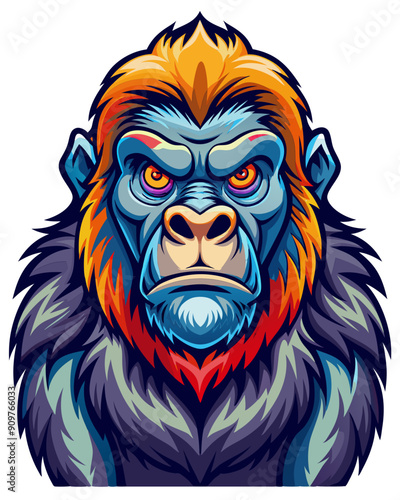 gorilla vector colorful t-shirt design,gorilla transparent background printable svg design