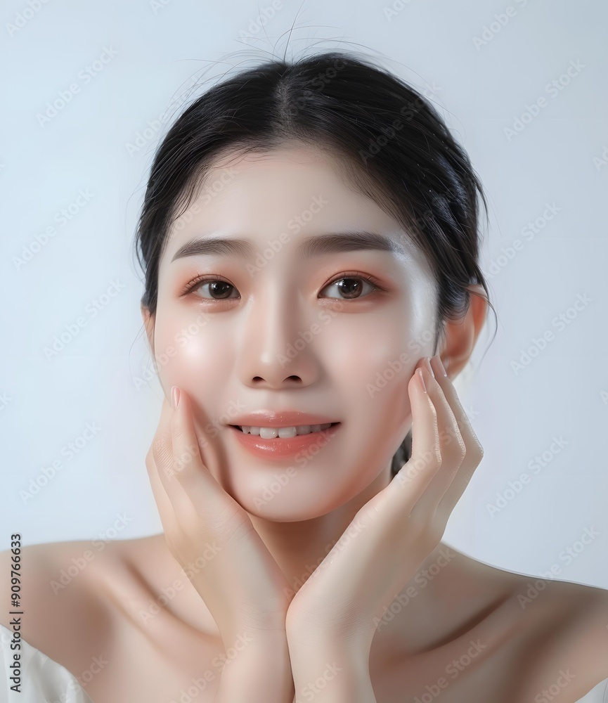 Portrait of Beautiful Asian Woman with Soft Skin and Bright Smile Portrait of Beautiful Asian Woman with Soft Skin and Bright Smile