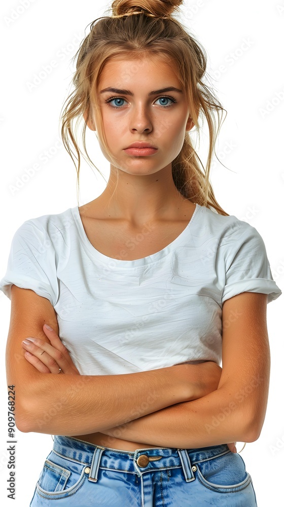 Portrait of a Serious Young Woman with Crossed Arms Portrait of a Serious Young Woman with Crossed Arms