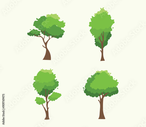 Collection of tree illustrations