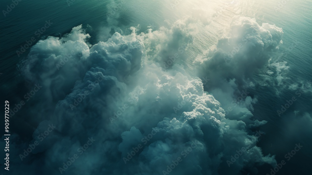 Mysterious view above the Ocean: A Small Boat Illuminated by Ethereal Lights, Surrounded by Clouds and Waves, Graphic Resources, Wallpapers, Brochure, Websites, banner, Advertising, background Mysterious view above the Ocean: A Small Boat Illuminated by Ethereal Lights, Surrounded by Clouds and Waves, Graphic Resources, Wallpapers, Brochure, Websites, banner, Advertising, background
