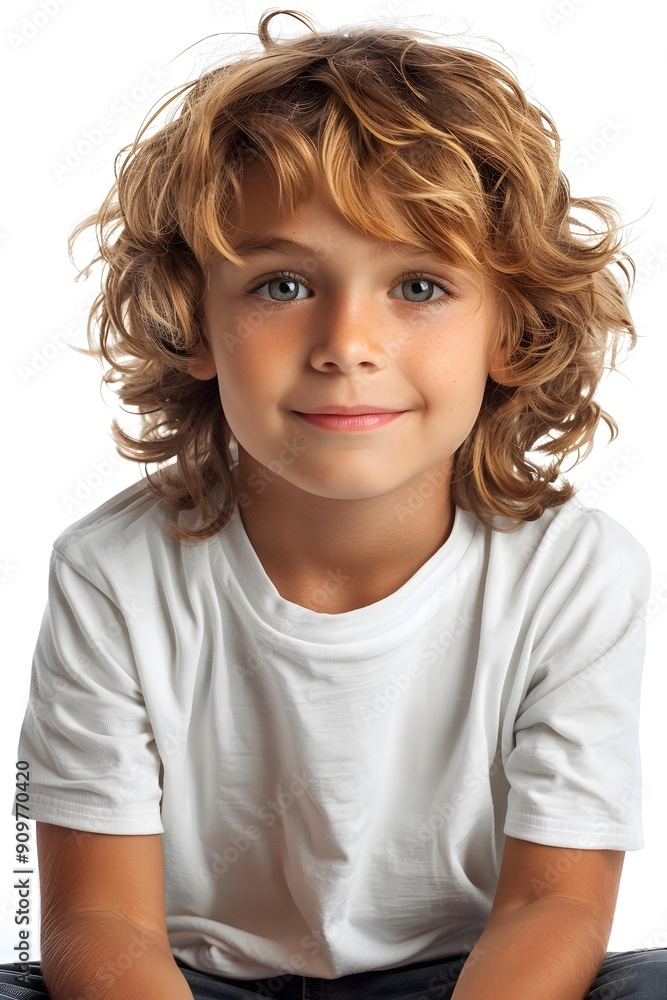 Portrait of a happy smiling boy with curly blond hair Portrait of a happy smiling boy with curly blond hair