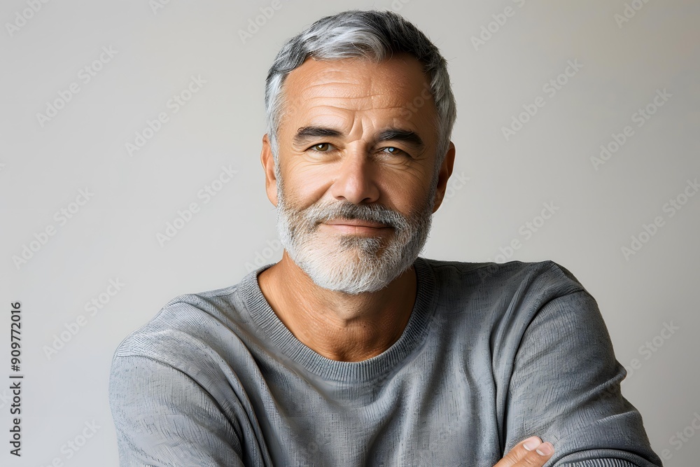 Portrait of a Middle Aged Man with Gray Hair and Beard Portrait of a Middle Aged Man with Gray Hair and Beard