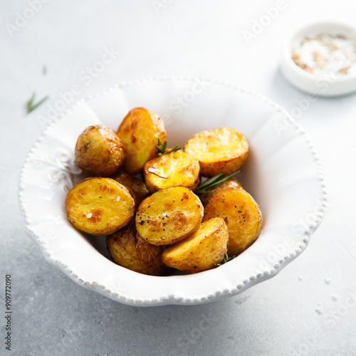 Roasted potato with sea salt and rosemary