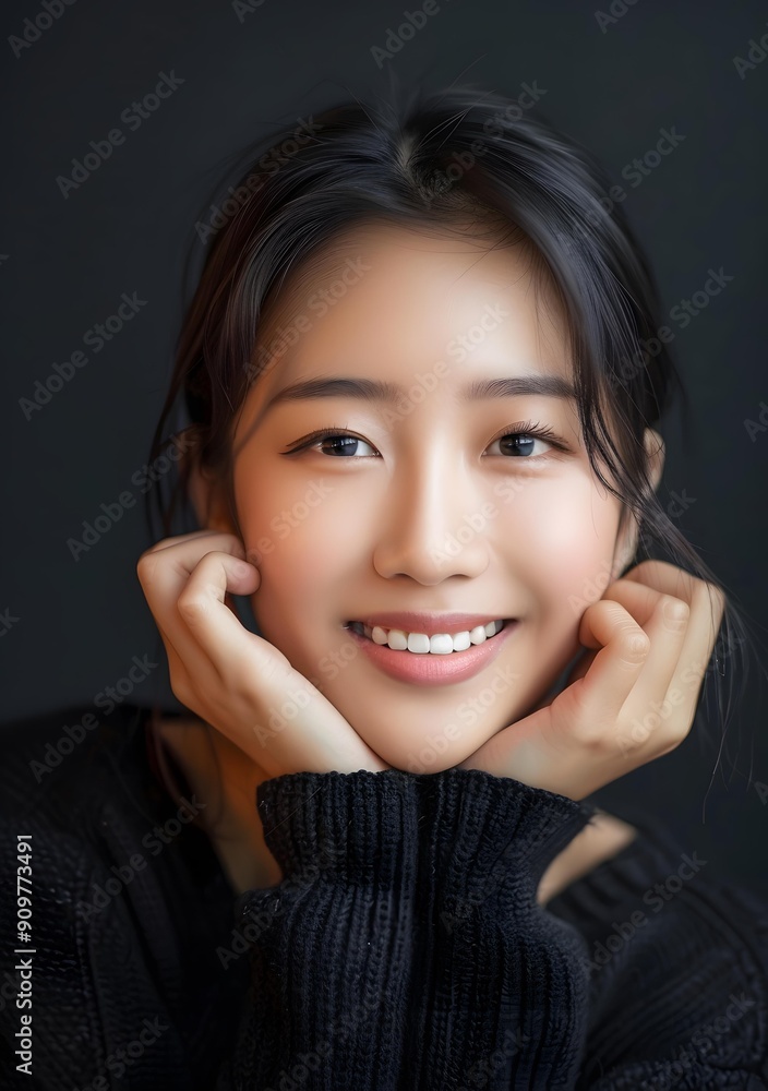 Close Up Portrait of Young Asian Woman with Beautiful Smile Close Up Portrait of Young Asian Woman with Beautiful Smile