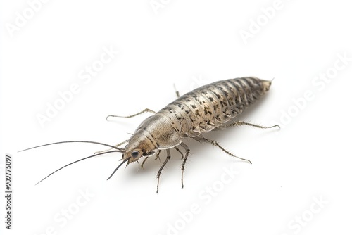 Silverfish on isolated white background