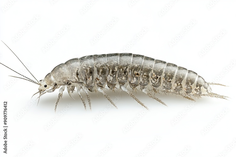 Silverfish on isolated white background Silverfish on isolated white background