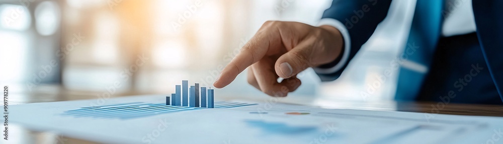 A close-up of a financial advisor's hand pointing at a chart while discussing investment options with a client. The image focuses on the analytical aspect of financial advising, offering significant A close-up of a financial advisor's hand pointing at a chart while discussing investment options with a client. The image focuses on the analytical aspect of financial advising, offering significant