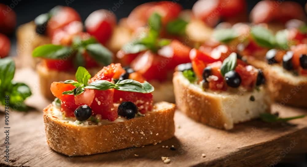 Italian Bruschetta diced tomatoes marinated in olive oil balsamic garlic and basil
Italian Bruschetta diced tomatoes marinated in olive oil balsamic garlic and basil