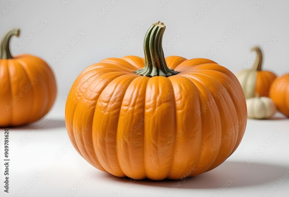 Pumpkin isolated on white background, full depth of field, ai Pumpkin isolated on white background, full depth of field, ai
