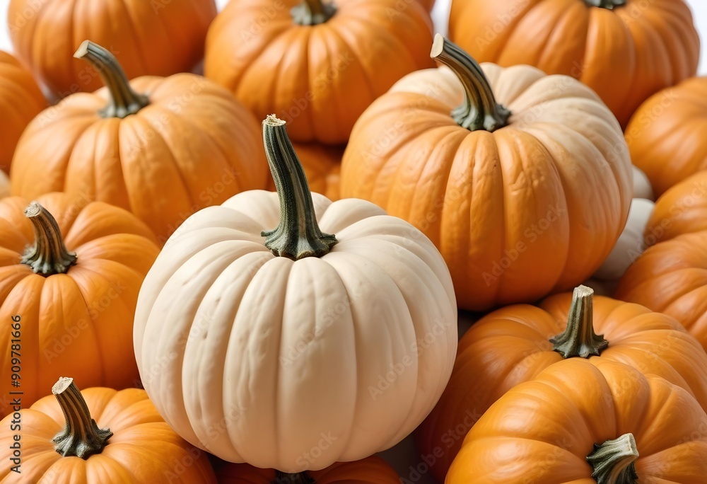 Pumpkin isolated on white background, full depth of field, ai Pumpkin isolated on white background, full depth of field, ai