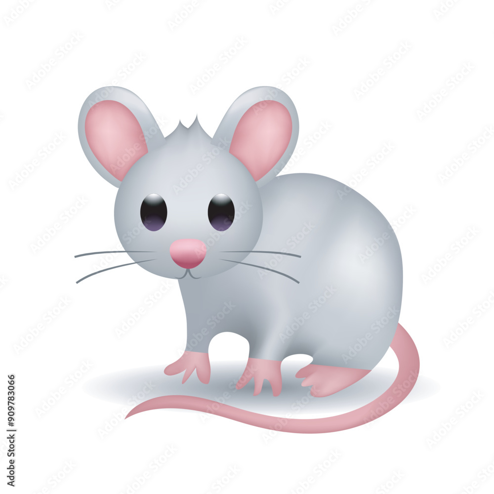Mouse vector emoji illustration isolated on white background. 3d illustration. Mouse vector emoji illustration isolated on white background. 3d illustration.