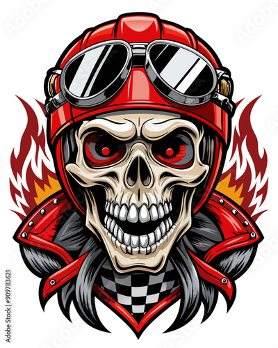 skull biker vector colorful t-shirt design,skull biker transparent background printable svg design