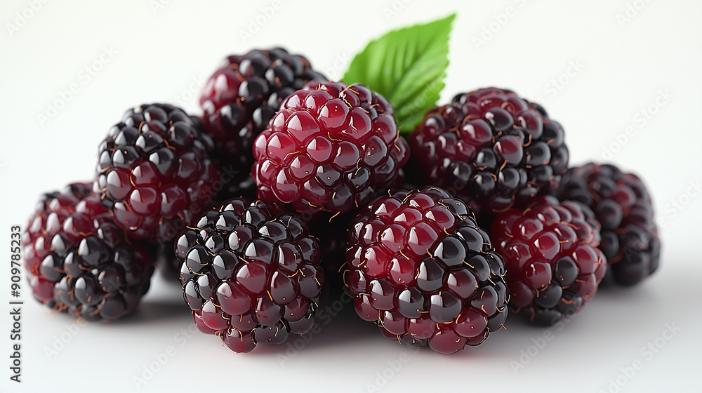 Bunch of blackberry fruits with a white background Bunch of blackberry fruits with a white background