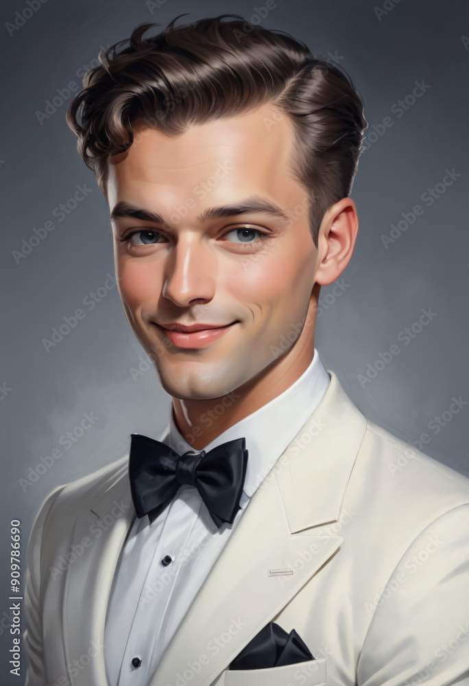 Digital art drawing of men wear white suit Digital art drawing of men wear white suit