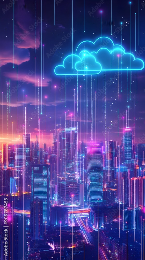 Futuristic Smart City Skyline with 5G and 6G Wireless Network Technology Futuristic Smart City Skyline with 5G and 6G Wireless Network Technology