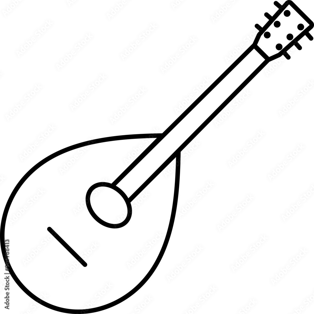 Domra icon. Linear symbol. Domra icon. Linear symbol.