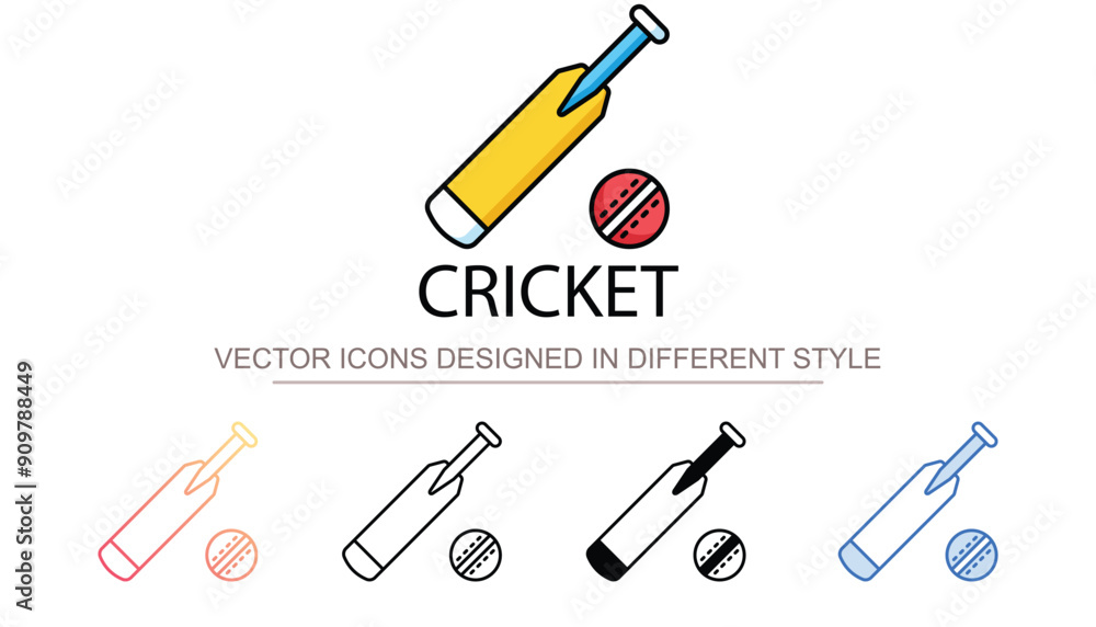 Cricket icon design with white background stock illustration Cricket icon design with white background stock illustration
