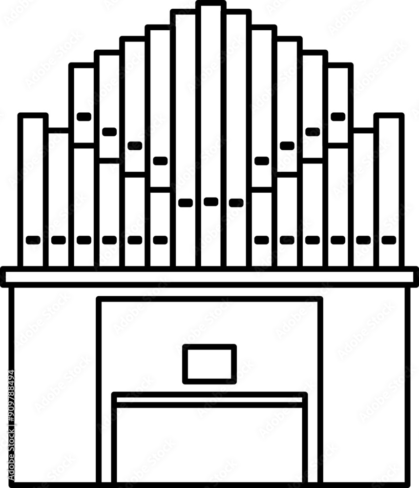 Organ pipe icon. Line icon.