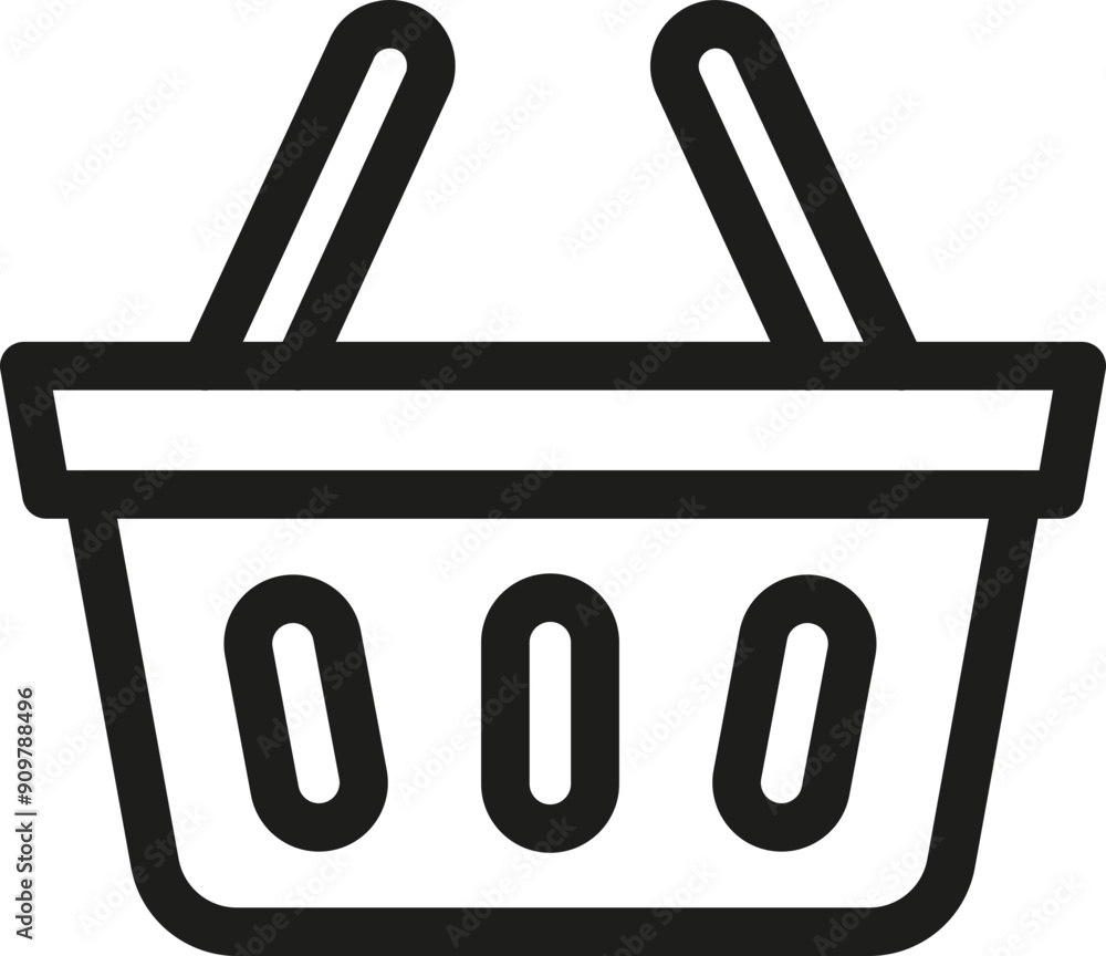 Shopping basket icon. Outline symbol. Shopping basket icon. Outline symbol.