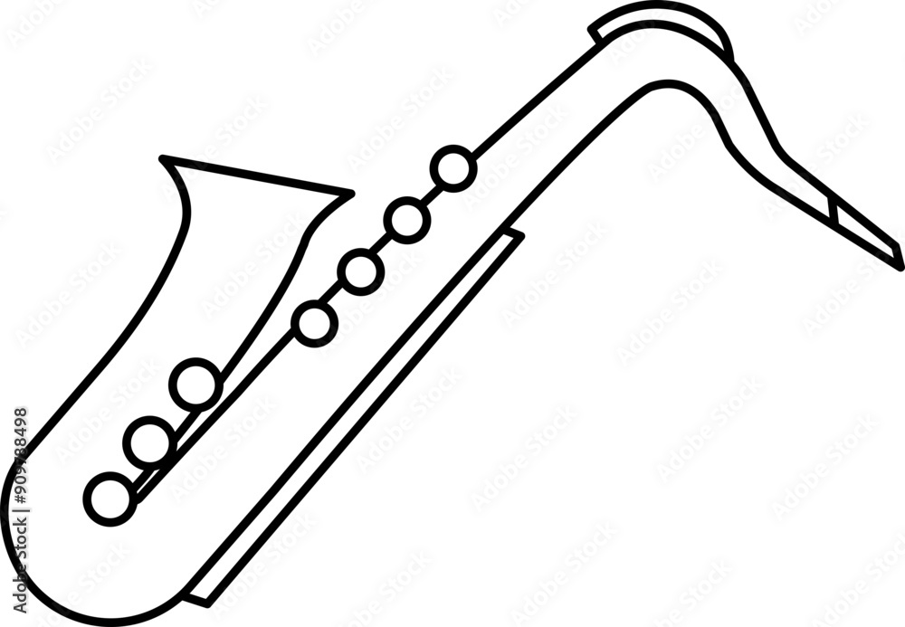 Fototapeta premium Saxophone icon. Linear symbol.