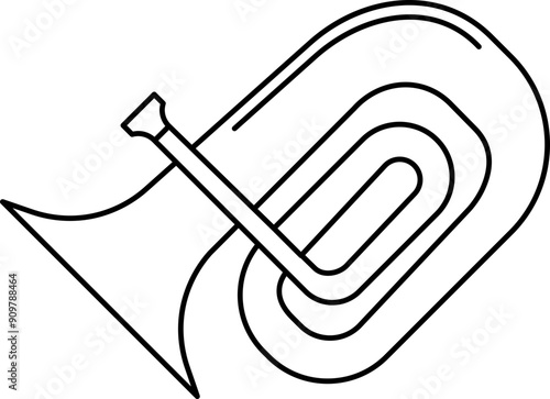 Tuba icon. Linear symbol.