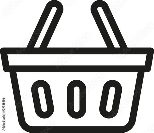 Shopping basket icon. Outline symbol.